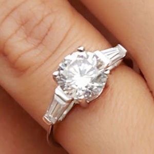 3 Stone Classic Engagement CZ Ring .925 Silver